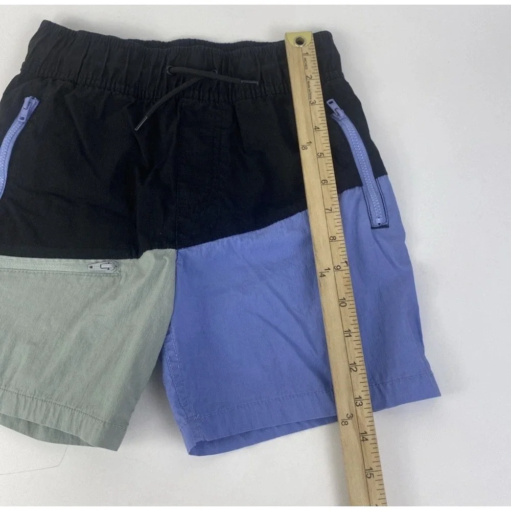 Wonder‎ Nation Swim Trunks Boys Size 8 Colorblock Mesh Lined Black Blue Kids